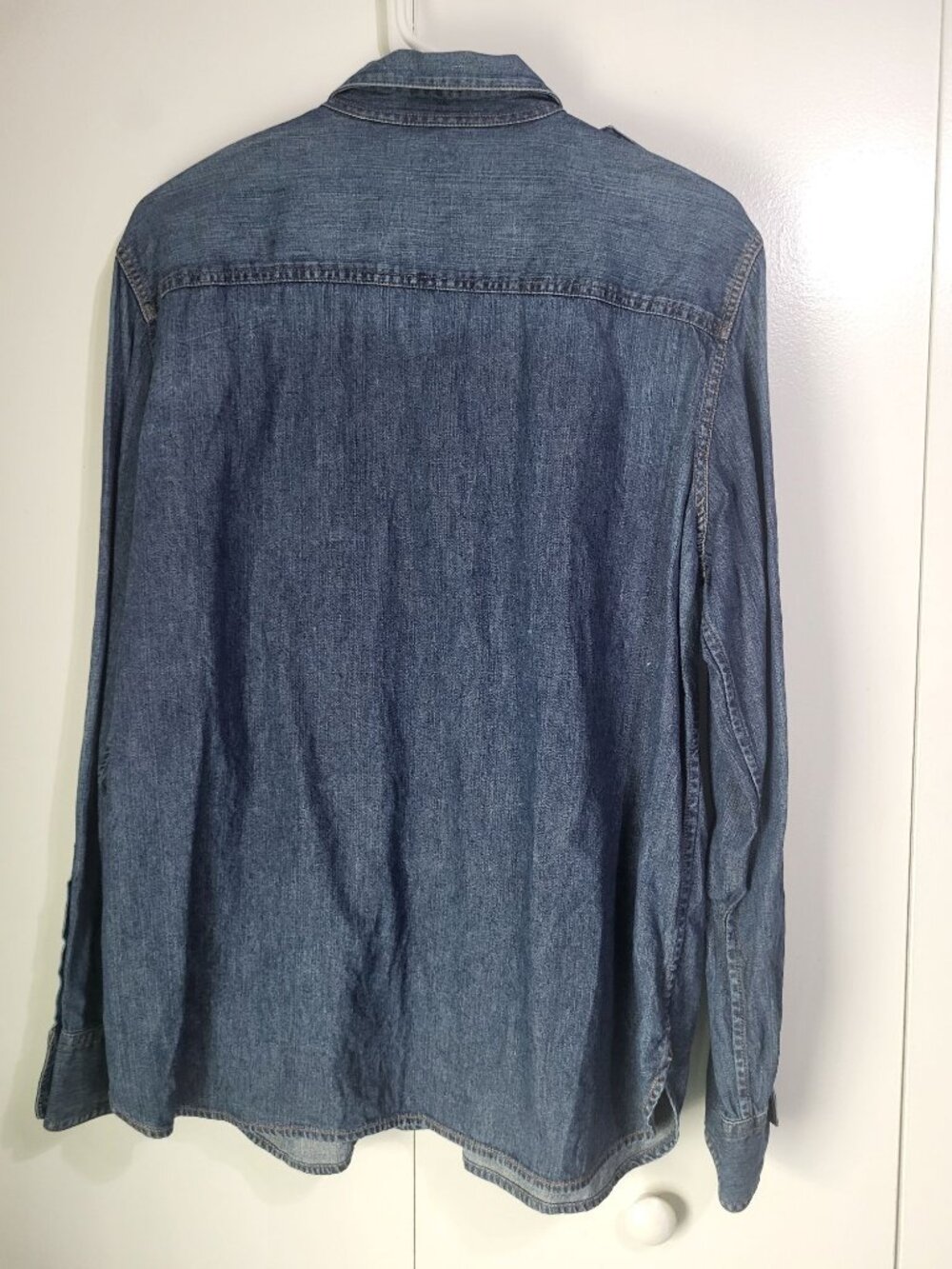 Ralph Lauren Jeans Co Women's XL Denim Chambray Button Up Shirt Western Classic - Picture 2 of 7